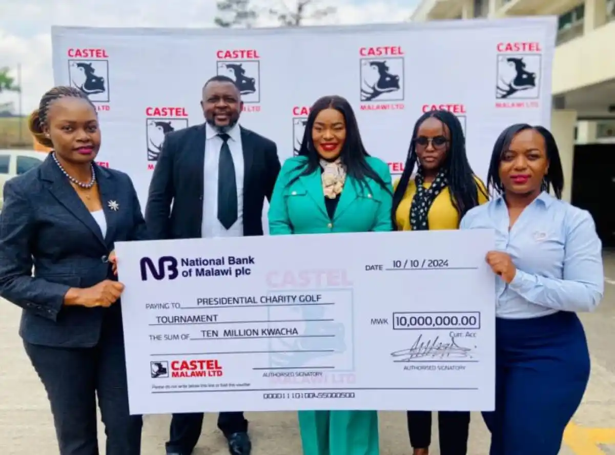 Castel Malawi Contributes K10 million to Presidential Charity Golf Initiative