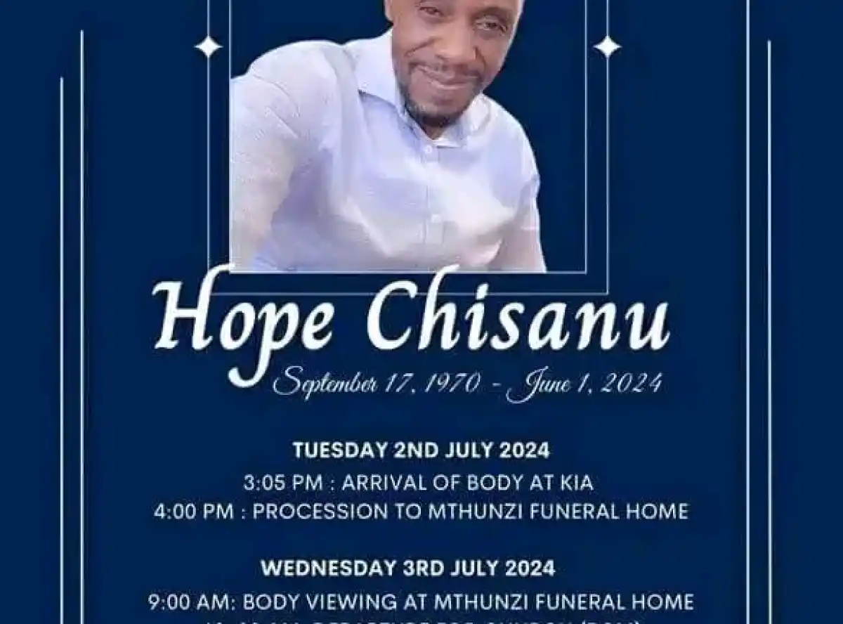 Hope Chisanu’s remains en route to Malawi