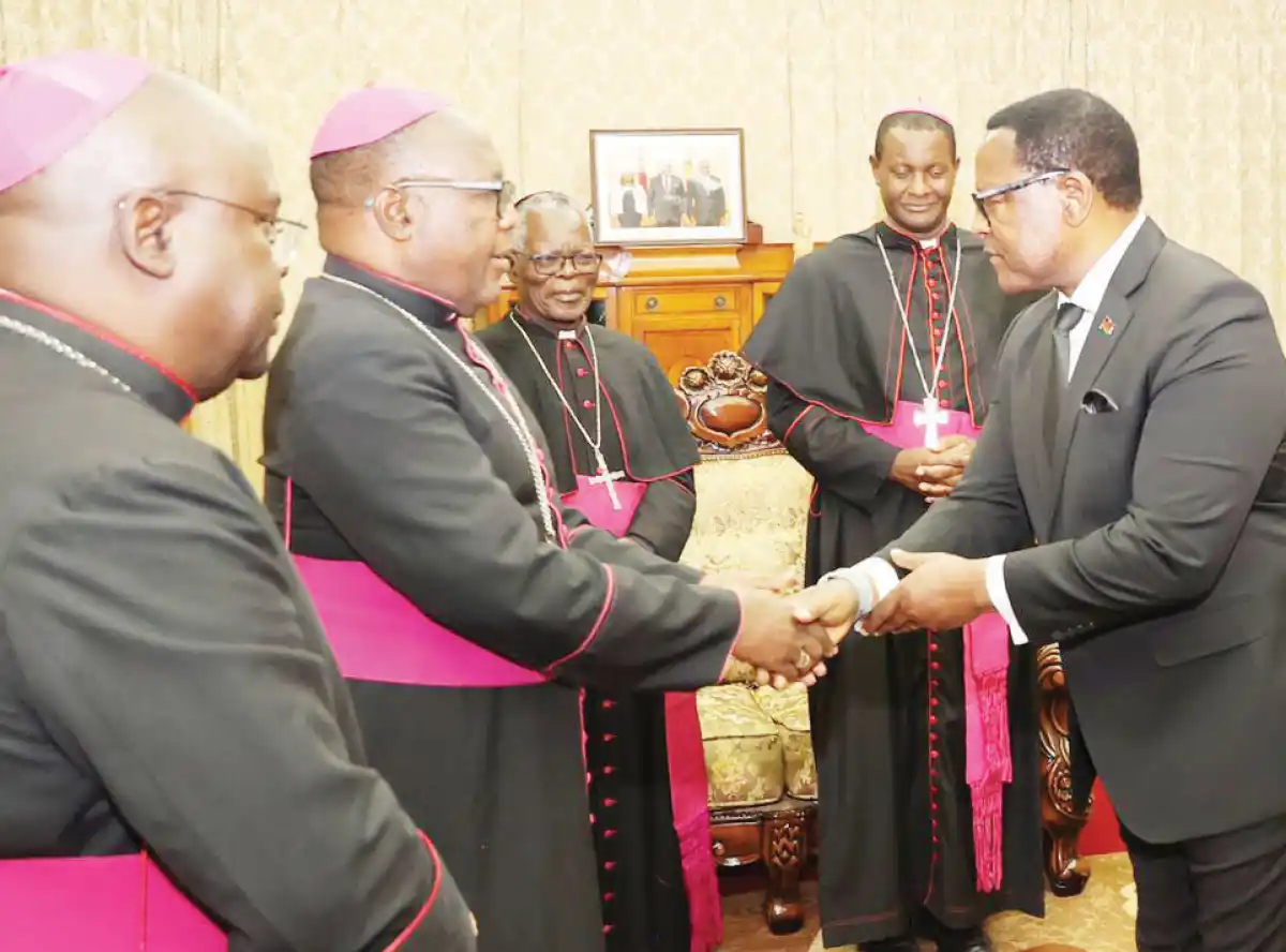 Lazarus Chakwera consoles Catholic bishops over Saulos Chilima death