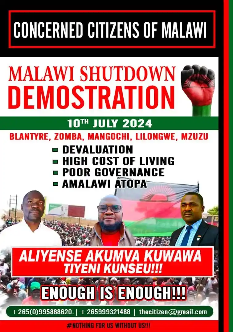 Nationwide Shutdown Planned in Malawi: Citizens Rally Against Economic Hardships and Governance